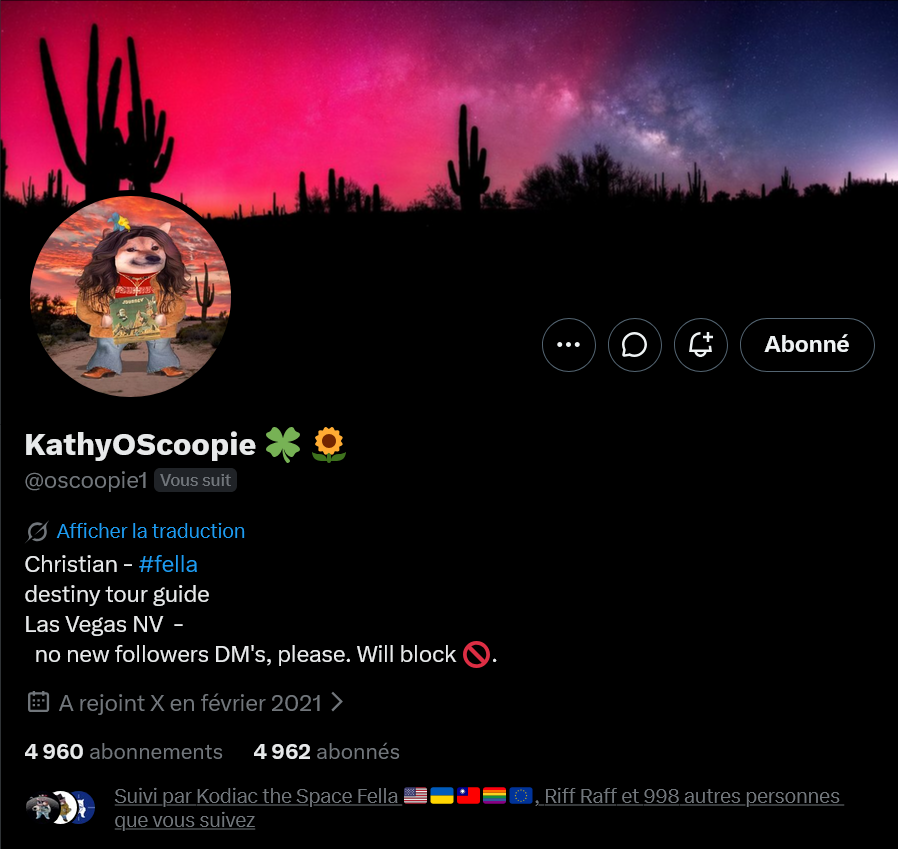Baguette7th's tweet photo. #NAFOFellas, @oscoopie1 is close to hit 5K. Can we help her?

Thank you 🫡🇺🇦💙💛

#NAFO
#WeAreNAFO
#NAFOExpansionIsNonNegotiable https://t.co/UIbuG5wJaj