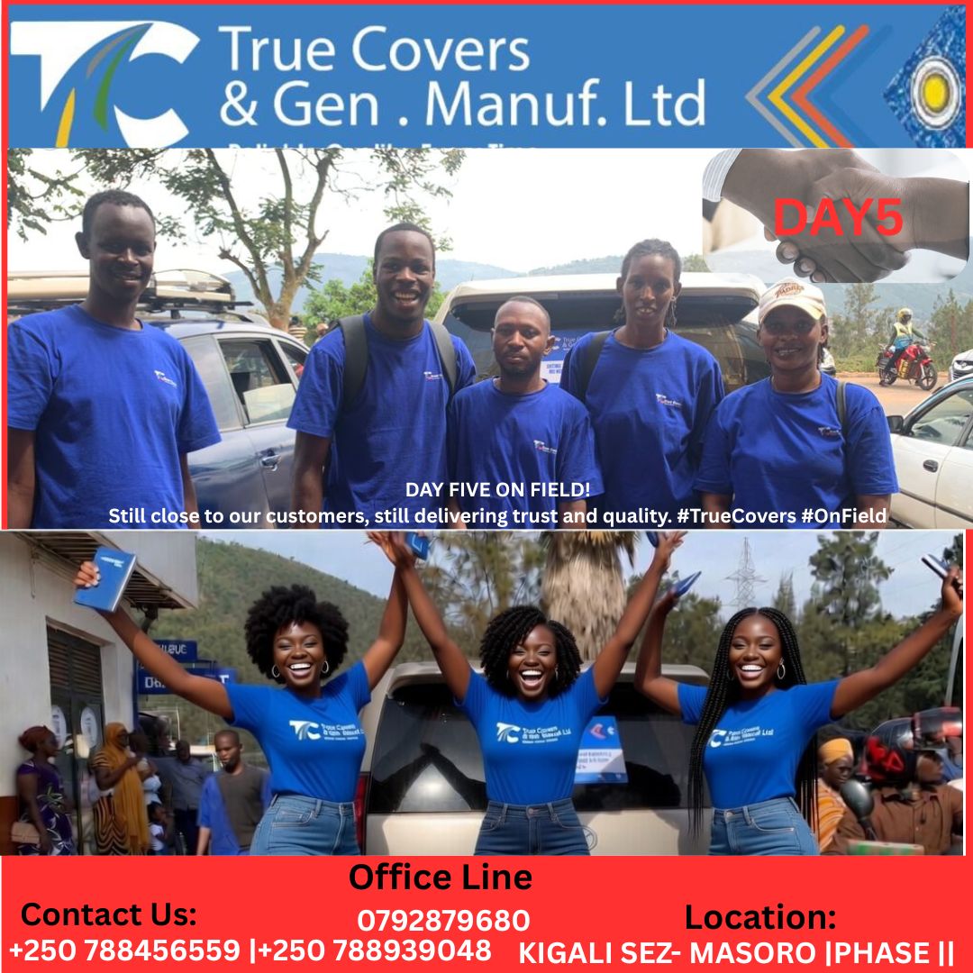 YesAlexisRwanda's tweet photo. Weekend preparation starts with quality and service. True Covers Team remains on field today, ensuring customers access trusted and original #Shiting. 🇷🇼 #MadeInRwanda https://t.co/NjAw87MEGV