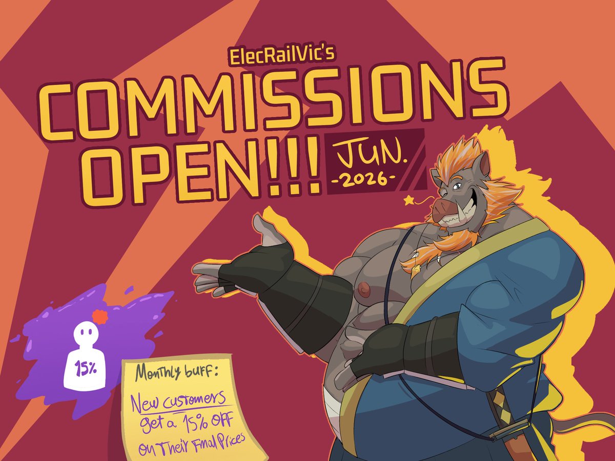 ElecRailVic's tweet photo. ⚠JUNE SLOTS OPEN⚠
-find me as @elecrailvic on telegram and discord to dm me and claim a slot
-please read the terms and conditions (you'll find them with the prices chart in the comments section)
🟣MONTHLY BUFF:
15% Off for new customers only! https://t.co/0VkZAqhw0b
