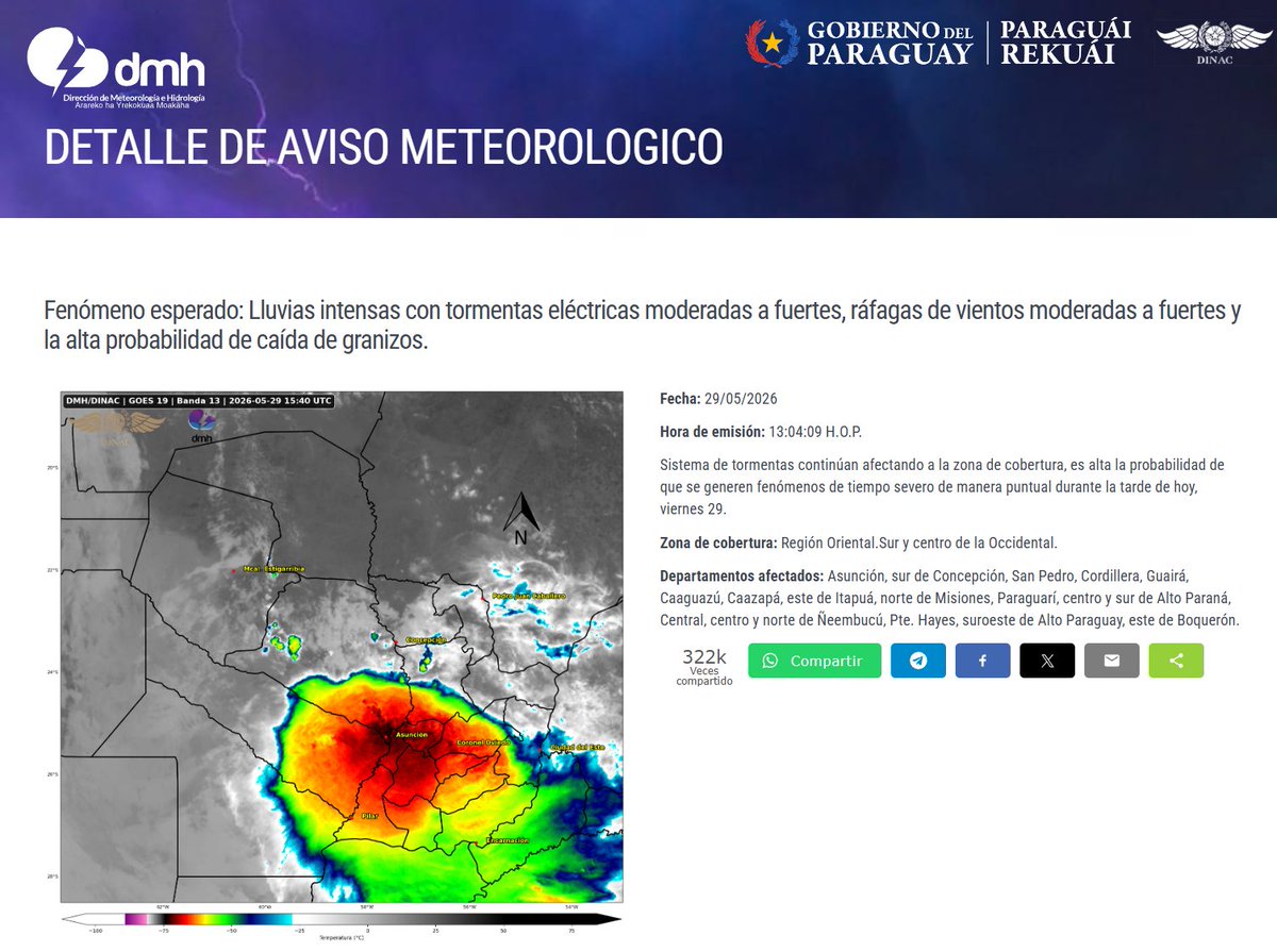 Direcciรณn de Meteorologรญa e Hidrologรญa - DMH tweet media