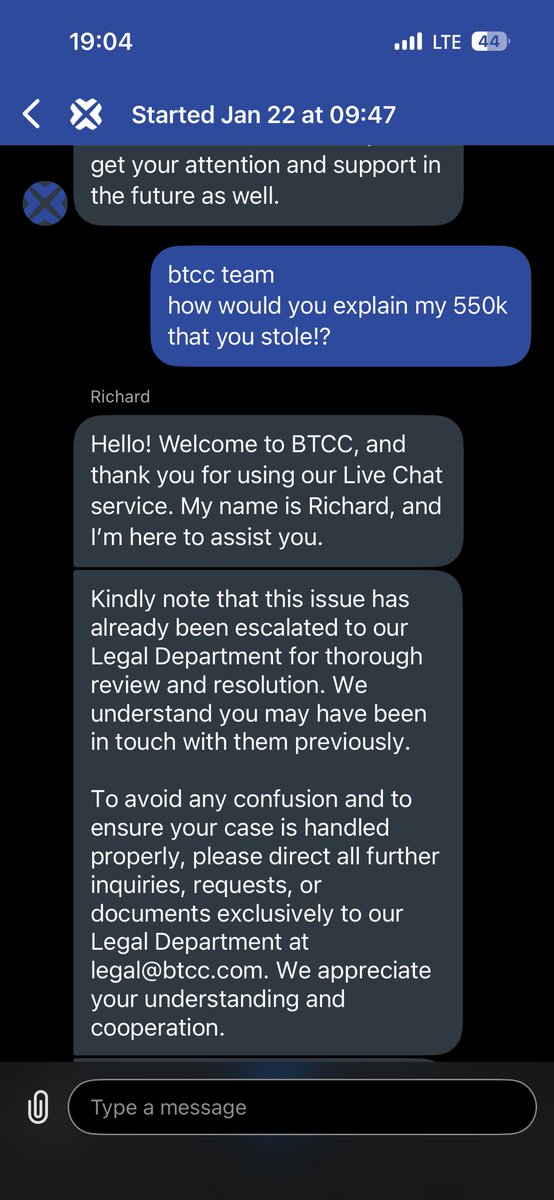 LaPalma0101's tweet photo. @BTCCexchange can you imagine exchange resetting your life savi mg 550k usd and stalling for 240 days
what a life….
https://t.co/i91UM9VmlG 
#BTCCxAFA #BTCCxArgentineFA #TradeLikeAChampion  #BTCCBestCEX #BTCCxJJJ #BTCC15 https://t.co/FqOZxgehPl