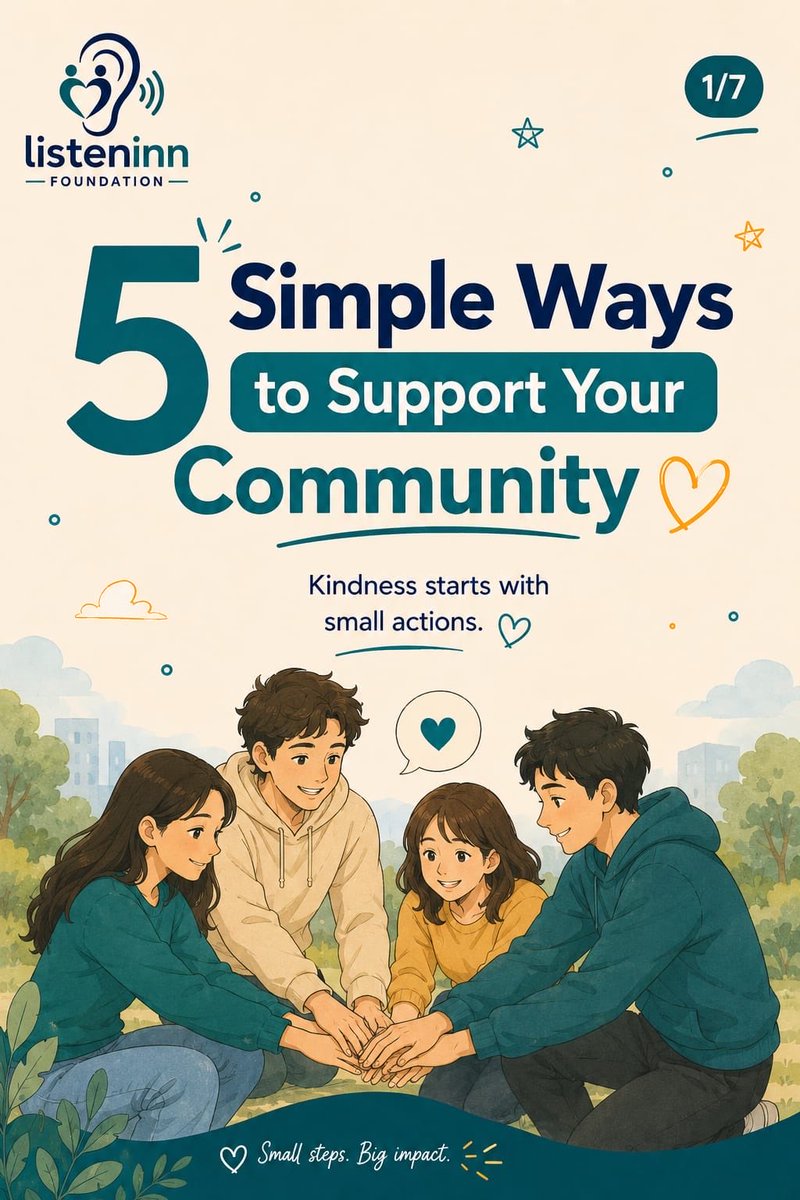 ListeninnFDN's tweet photo. A simple "How are you?" can mean more than you think. 

Check out these simple ways to show up for others, and swipe to the final slide for a glimpse of what's ahead! We are just getting started.

Hit follow to join our safe space!

#SmallStepsBigImpact #MentalWellness https://t.co/lIQSpFJ0H7