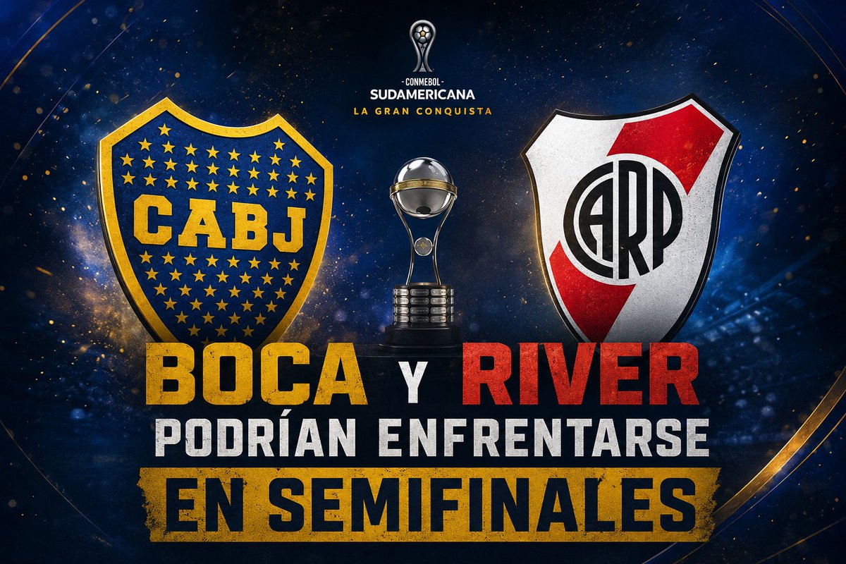 XeneizeNews's tweet photo. 🏆 El cuadro de la Sudamericana dejó abierta la posibilidad de un Superclásico en semifinales.

Si Boca y River avanzan en sus respectivas llaves, podrían volver a cruzarse en una copa internacional. https://t.co/IOrPDvqwPi