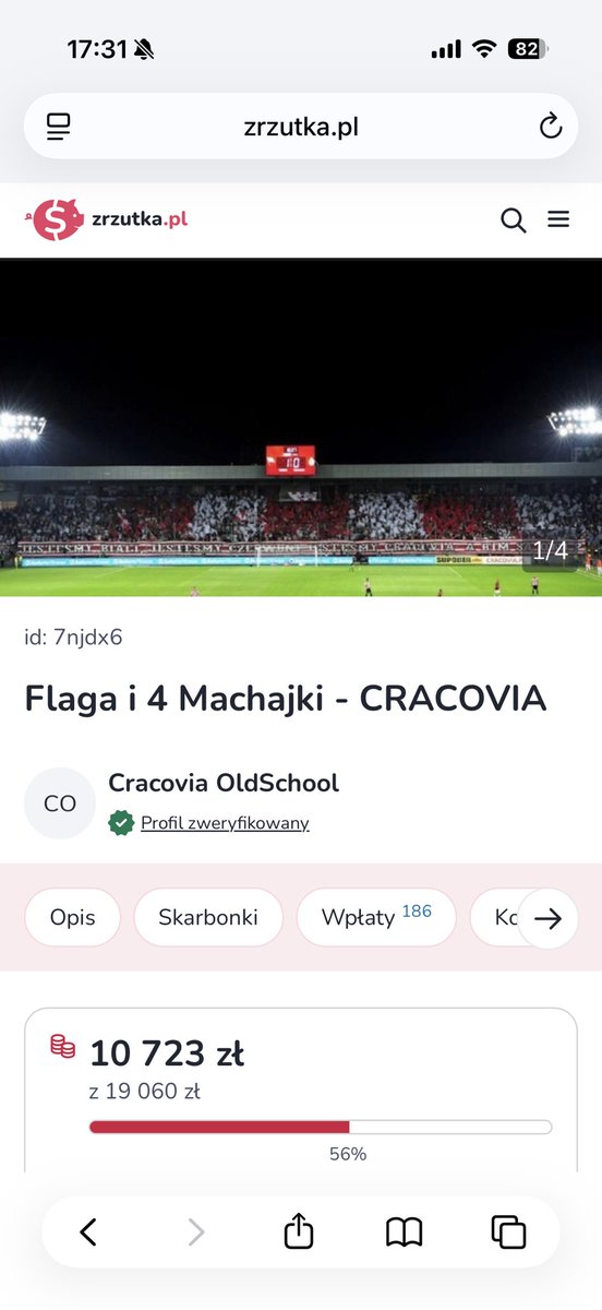 CRACOVIAOLDSCH1's tweet photo. 🥁 🥁 ZBIÓRKA 🥁🥁

MAMY TO 🔥 cel osiągnięty mocno ponad wymaganą kwotę 💪
Z tego miejsca dziękujemy za pomoc @KSCracoviaSA , @CracoviaTo @Opravcy02 oraz Wam Kibicom.
Dzięki waszemu wsparciu i szybkiej odzewie, udało się w 9 dni zamknąć zbiórkę 🤯🤯👏👏

Kwota jaką zebraliśmy to 20 635,41zl co stanowi 108% wymaganej kwoty ‼️‼️

Każdy kto wpłacił będzie mógł z dumą i uśmiechem powiedzieć, iż dołożył cegiełkę do tego projektu widząc flagę i machajki na stadionie 💪

Tak jak pisaliśmy otwierając zbiórkę, rozliczymy zebrane środki co do złotówki. Pokażemy Wam płatności za flagi, Opravcow i sektor Rodzinny bo chcemy być transparentni wobec Was.

Flaga z machajkami już się szyją i czekamy cierpliwie wraz z Wami, na ich prezentację na stadionie.

p.s.
Zachęcamy do kupna karnetów na nowy sezon, kto jeszcze się zastanawia to chyba nie ma nad czym.
