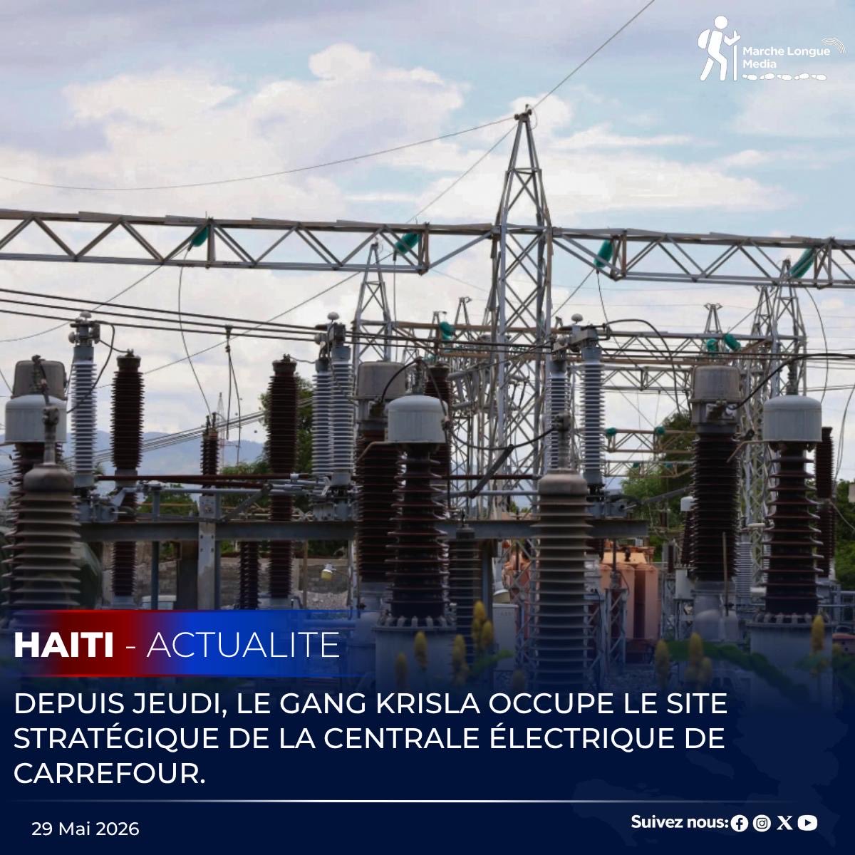 MarcheLongue's tweet photo. La centrale électrique de Carrefour est occupée depuis jeudi par le chef de gang Krisla.
Il réclame aux autorités locales que la commune de Carrefour soit alimentée en électricité huit heures par jour.

#MarcheLongueMedia https://t.co/S1cZ32HSDy
