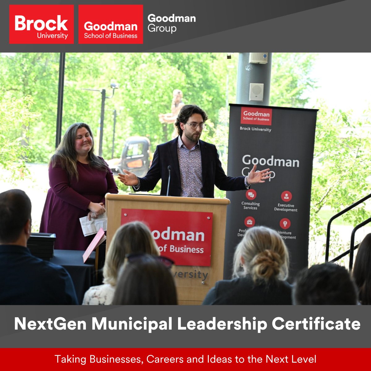 GSBGoodmanGroup's tweet photo. Yesterday, we celebrated the amazing graduation of our NextGen Program, after 10 weeks of growth.

Across 9 municipalities, emerging leaders through to those with 35+ years of experience came together to strengthen their leadership capacity.

We can't wait for what's next. https://t.co/lBHqv93jeE