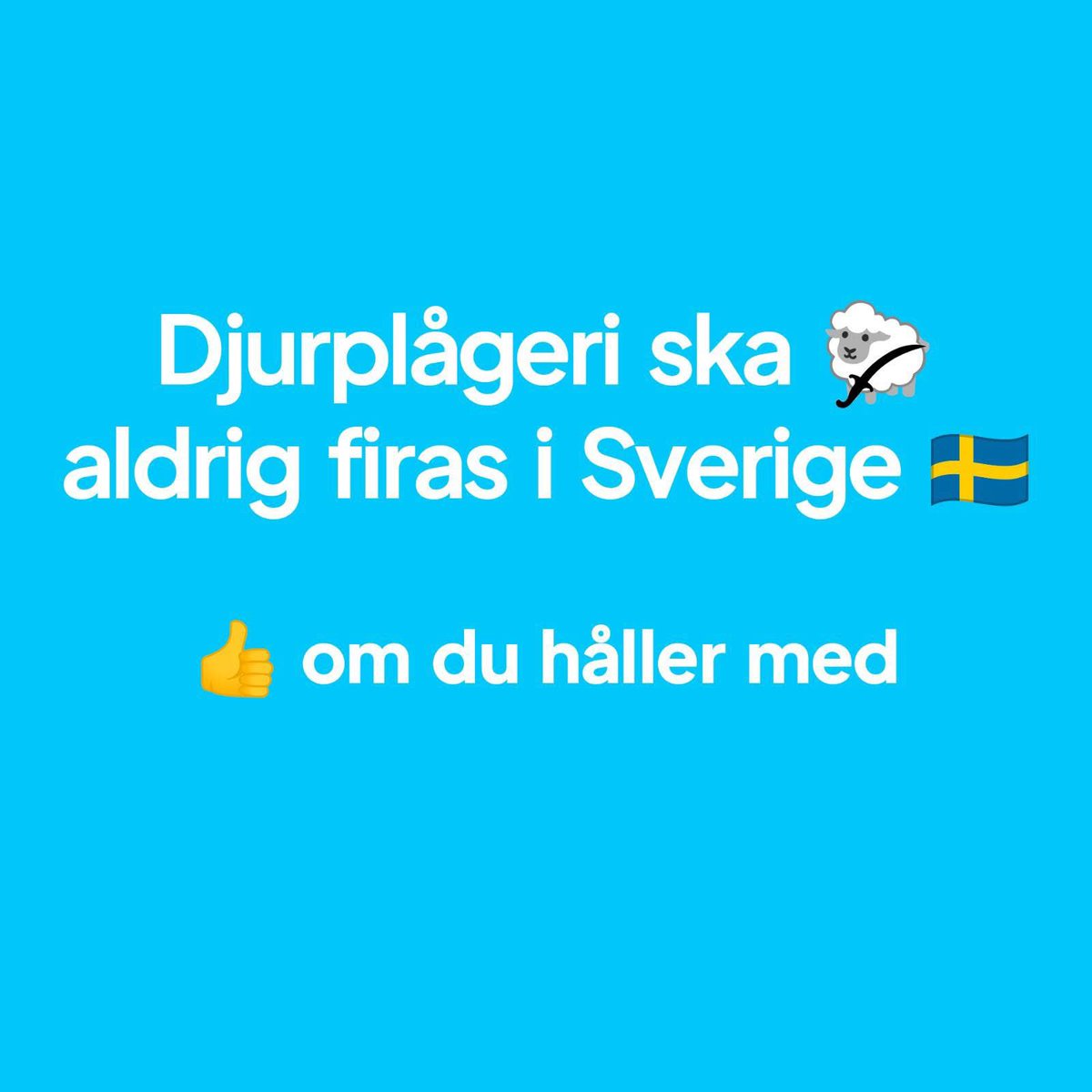 nordal_lars's tweet photo. Att skära halsen av ett fullt medvetet djur är medeltida tortyr. Inga undantag för religion.
Stoppa detta barbari nu. Sverige är inget land för plågeri. https://t.co/oFkaibg9th