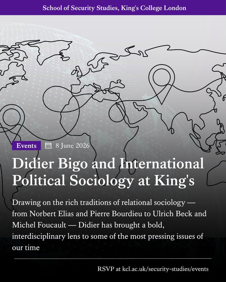 DSD_Kings's tweet photo. Join us in celebrating Professor Didier Bigo's groundbreaking research that has fundamentally challenged and expanded the field of international relations. 
🗓️ 8 June | 🕠 17:30 | 📍Strand 
🔗https://t.co/X4K4i92o99 https://t.co/uGb2Gfhr09