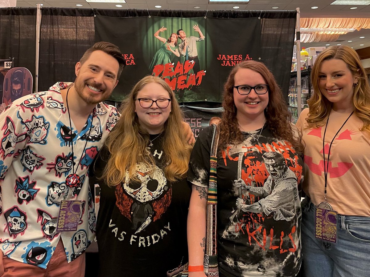 MaddyWolfee's tweet photo. @carebecc this was several years ago at Astronomicon and I still rave about how kind both you and James were even with a long line of people waiting. You asked questions when my mind went blank and created such a wholesome interaction. We love you and hope you take a well earned break! 💕 https://t.co/PFTv1iw3TQ