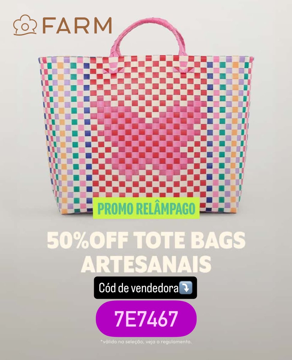 cupomdalaine's tweet photo. Promo RELÂMPAGO na FARM ⚡️
🧚Cód de vendedora: 7e7467
+ cupom: QUERO20 ou PRIMEIRA30
🔗 https://t.co/uM6W3cU9lF
Cupom Farm *publi #farmrio https://t.co/byXntdadpW