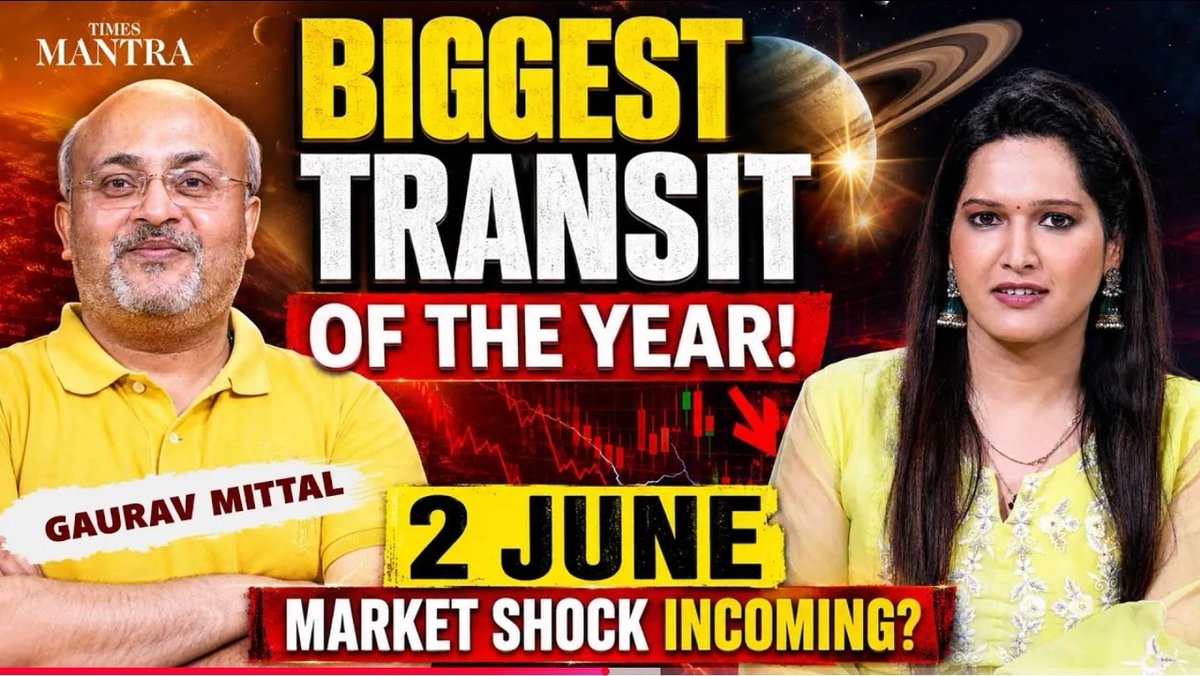 MittalGauravv's tweet photo. Is the biggest planetary transit of the year about to trigger a major market shock on 2nd June? 

https://t.co/TTiJXPL3Wx

In this powerful discussion, Dr. Gauravv Mittal, Stock Market expert explore how rare astrological movements could influence market sentiment, trader psychology, and financial volatility. 

Why are investors and astrologers closely watching this important transit? Could sudden reversals, emotional trading, and unexpected movements create panic or opportunity in the market? This conversation explores financial astrology, planetary transits, stock market psychology, cosmic cycles, and the connection between astrology and investing behavior.

Whether you are a trader, investor, or astrology enthusiast, this episode uncovers fascinating insights into how major transits may impact global financial trends. Watch till the end for important predictions and market perspectives.

#timesmantra​ #marketshock​ #astrology​ #stockmarket​ #planetarytransit​ #trading​ #finance​ #vedicastrology​ #marketcrash