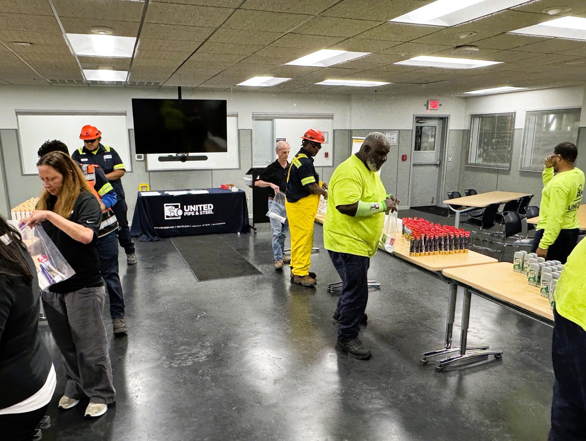 UnitedPipeCorp's tweet photo. This May, our Houston-based team came together for Global Volunteer Month to give back in a meaningful way. Partnering with @BEAResource in Houston, we assembled hygiene packs for children entering CPS care. Small actions make a big impact! #WeAreUnited #MoreThanMetalInAction https://t.co/7JhscgKlTS