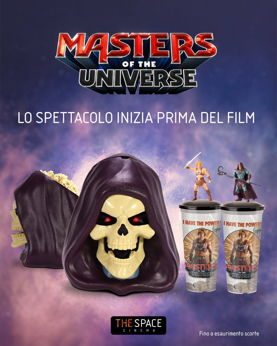 TheSpaceCinema's tweet photo. Il bucket di Skeleton e le cup con topper di Masters Of The Universe dal 4 giugno al bar del tuo The Space Cinema ⚔️🎟️🎟️🍿🍿👉🏼 https://t.co/H5VlmNirhn https://t.co/I3Xwe4yEi2