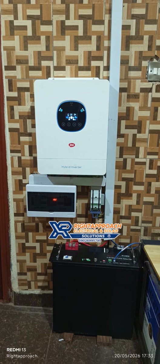 RESS247's tweet photo. There’s beauty in order. Every installation is carefully arranged to complement the interior design while maintaining a smooth and refined appearance.

An ITEL 6kw hybrid inverter, 10kwh lithium battery and 4100w solar panel to ensure steady power supply to power basic appliances in a hotel.