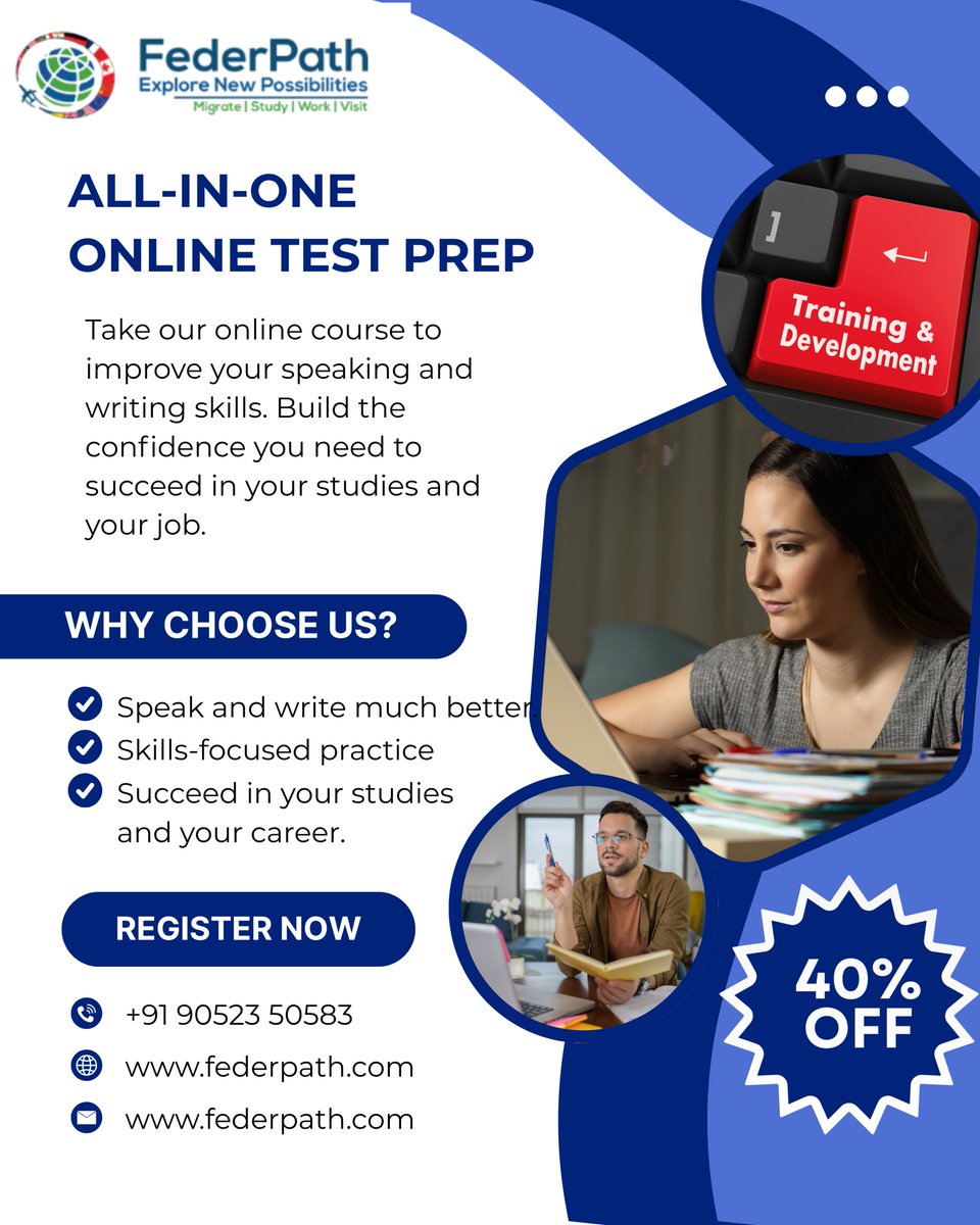 FederpathC's tweet photo. Ready to start your exams? Our certified trainers are fully equipped to deliver top-tier online training for:
IELTS / PTE / TOEFL (Academic &amp; General)
SAT / GRE (Study Abroad)
OET / CELPIP (Healthcare &amp; Immigration)
Contact FederPath to find the perfect schedule for you! https://t.co/MdfF9OX78p