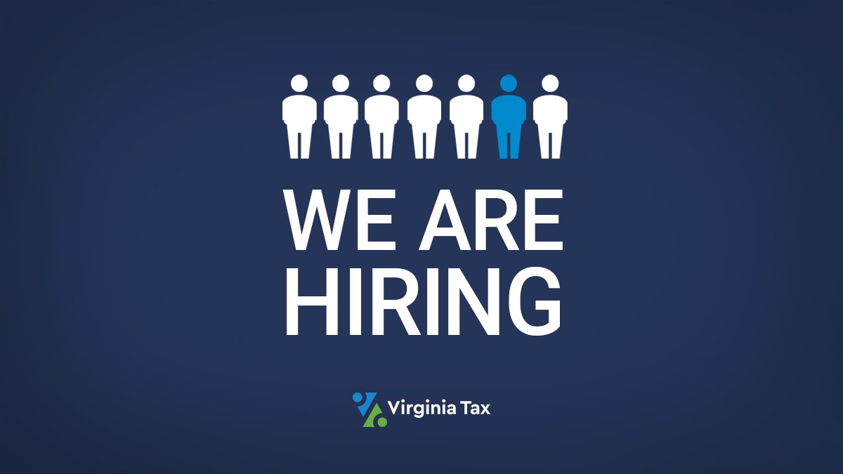 VaTax's tweet photo. We’re hiring! Virginia Tax has job openings for a Print and Mail Services Assistant and an IT Internal Auditor Sr. Learn more and apply today: https://t.co/uFo098m4Ij https://t.co/yActr2q7Nm