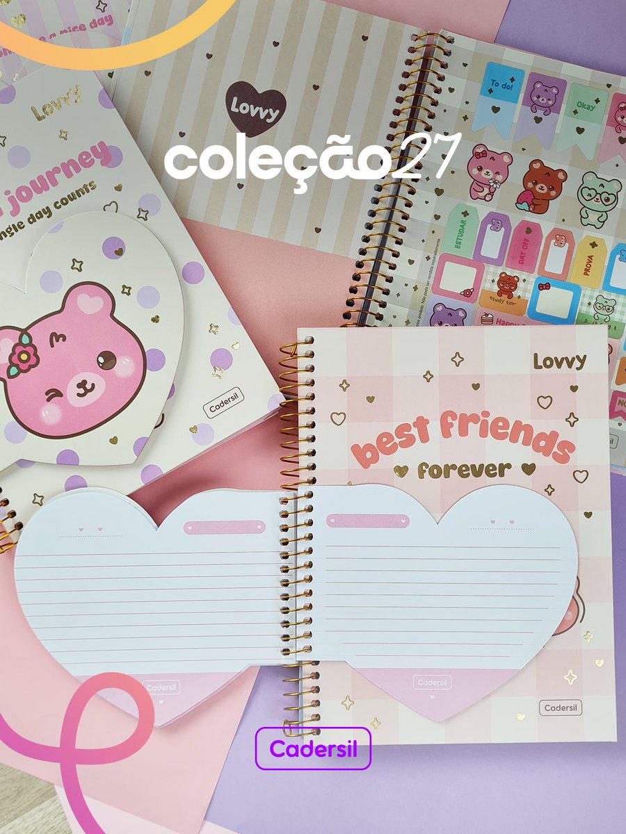 Cadersil's tweet photo. As linhas Lovvy e Pampy Coleção 2027 contam com caderno criativos com bloco coração.

Conheça a coleção completa em nosso site: https://t.co/xu0s8I3jPV.

#Cadersil #Lovvy #Pampy #CadernoCriativo #Cadernos #AmorPorPapelaria #Coleção2027 https://t.co/44kcgNvRX0