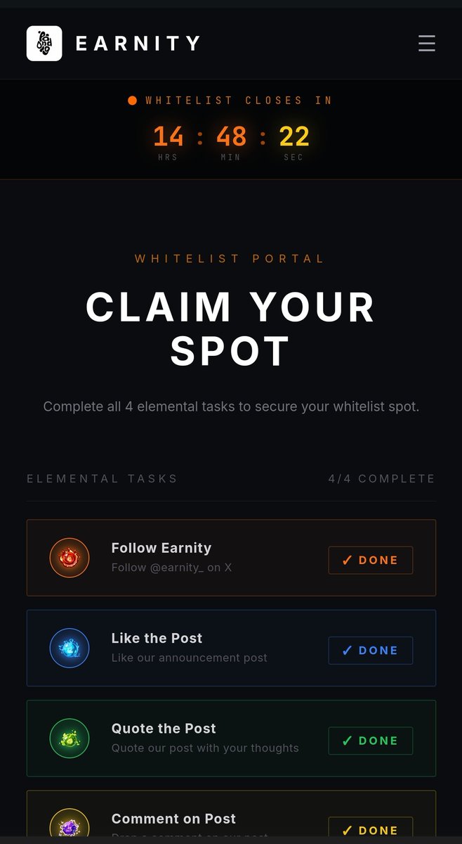 dico_primadhas's tweet photo. Secure the whitelist spot From infinity
The method is easy, you just have to complete the quest on https://t.co/JdmKhUsZye and collect all the elementals. 
Then connect with your evm wallet ! 
Asap!

And don't forget to visit https://t.co/r6Gep1foVh
Access code (FCFS)
B8LCEF46 https://t.co/r1JN4WHnLh