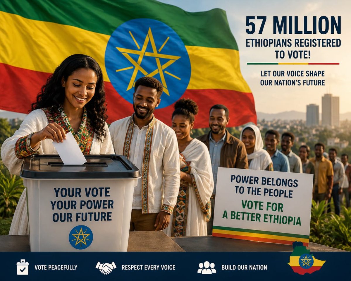 ChekolYonas's tweet photo. It is proof that Ethiopians understand that political power should only come through elections and the voice of the people, not through violence or war.
#EthiopianElections2026 https://t.co/d8iWFAF23W