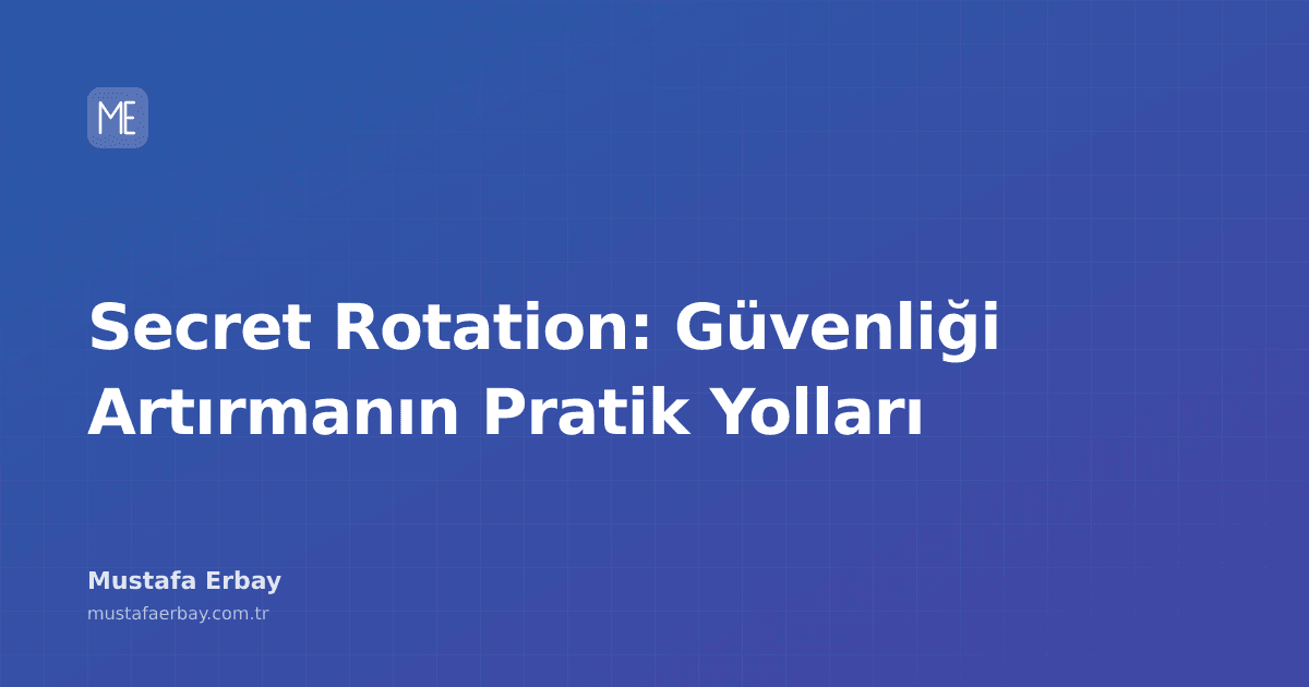 merbay86's tweet photo. Sistem güvenliğini artırmak için sırları düzenli olarak güncellemek kritik! Kendi deneyimimlerimden öğrendiğim secret rotation stratejilerini paylaşıyorum

#Technology #Security #Devops #SystemAdmin

https://t.co/6LIpr0u9C7… https://t.co/JLB2YfzdnU