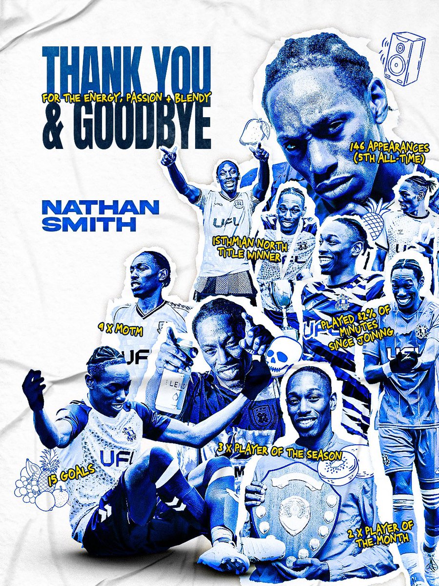 hashtagutd's tweet photo. 𝐓𝐇𝐀𝐍𝐊 𝐘𝐎𝐔 💙 @onenathansmith 

After 3 incredible years at the Tags, veteran defender Nathan Smith will today be moving on. During his time with us Nathan has impressed plenty, winning all 3 player of the season awards in 2024, and even wearing the armband on many of an occasion ©️

Smudge has gone on to play more outfield minutes than anyone else, featuring in 82% of all total minutes since he arrived (including games he was unavailable for), and he was a late addition to the side that won the Isthmian North 🏆 Nath has had a truly phenomenal career, and we are forever grateful to have been a part of his journey 🙌 

A top man on and off the pitch, and someone who always brings the “ENERGY MAN” , we’d like to thank him for his efforts whilst with us, and wish him all the very best with whatever comes next 🥹 #OnceATalwaysATag
