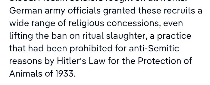OkayBiology's tweet photo. @5Pillarsuk What are their views on all the Muslims who fought for Hitler?
Hitler exempted Muslims from the 1933 ban on the cruel slaughter of animals.
Many of the last defenders of Berlin were Muslim.
The nazis bent over backwards to appease & recruit Muslims.
#TwoCheeks #AntiSemites https://t.co/vJgDTbllNr