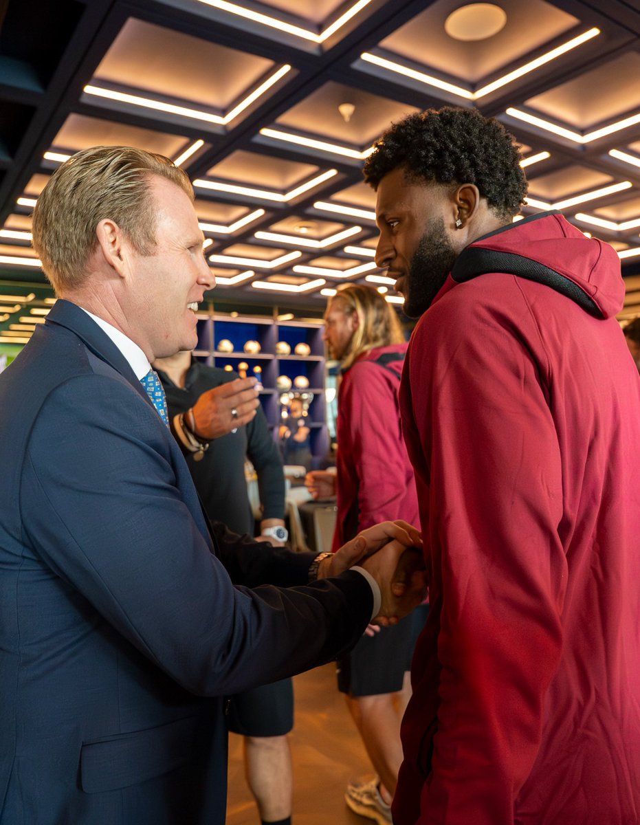 WHTaskForceFIFA's tweet photo. Two teams. One goal.

While the @USMNT prepares to compete on the world’s biggest stage, our team is working every day to help ensure America is ready to welcome the world in 2026.

It was an honor to spend time with the U.S. Men’s National Team. Their dedication, discipline, and relentless pursuit of excellence reflect the same spirit driving countless people across our country who are working behind the scenes to deliver an unforgettable tournament.

The 2026 @FIFAWorldCup will be more than a sporting event. It will be an opportunity to showcase the very best of America.. our people, our communities, our hospitality, and our ability to bring the world together.

The players are preparing for kickoff.

We’re preparing for a historic moment.

And together, we’ll welcome the world, inspire the next generation, and show what America is capable of.

🇺🇸⚽🇺🇸