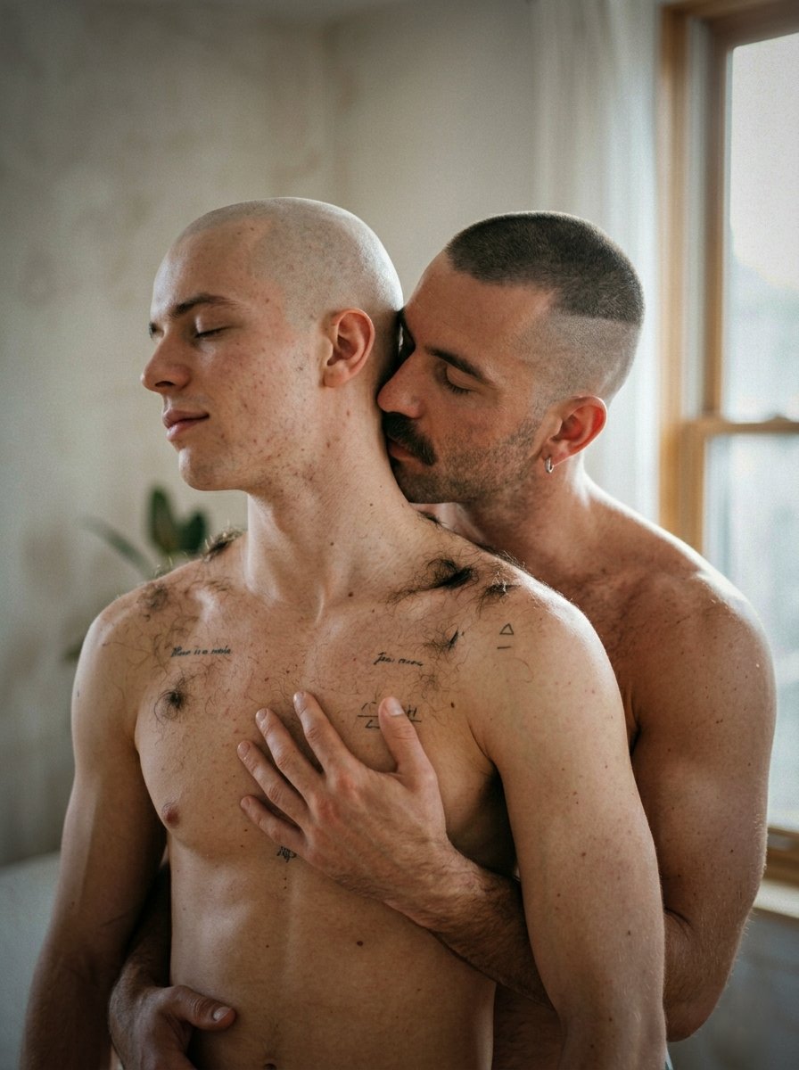 Buzzitallofff's tweet photo. He gently sat me down and stripped me of my hair carefully, revealing my pale scalp with each pass. I never felt so exposed, vulnerable and so well taken care of before.
#HairFetish #ShavedBald #HeadShave #Skinned #BFCare #NoHairDontCare #CoupleGoal https://t.co/lkXiAOL401