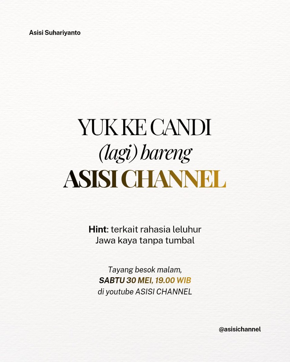 AsisiChannel's tweet photo. Sampai jumpa besok Sabtu ♡ https://t.co/S9gM0D8uKZ