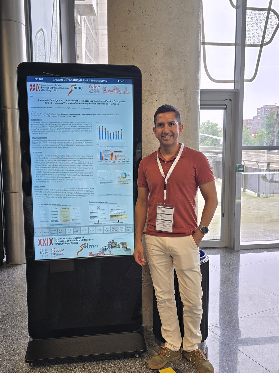 marcofblest's tweet photo. Participando en el #congresoseimc2026 con un trabajo sobre Enfermedad Meningococica Invasiva @SEIMC_ @HGUVALENCIA https://t.co/qK91BoVMoC