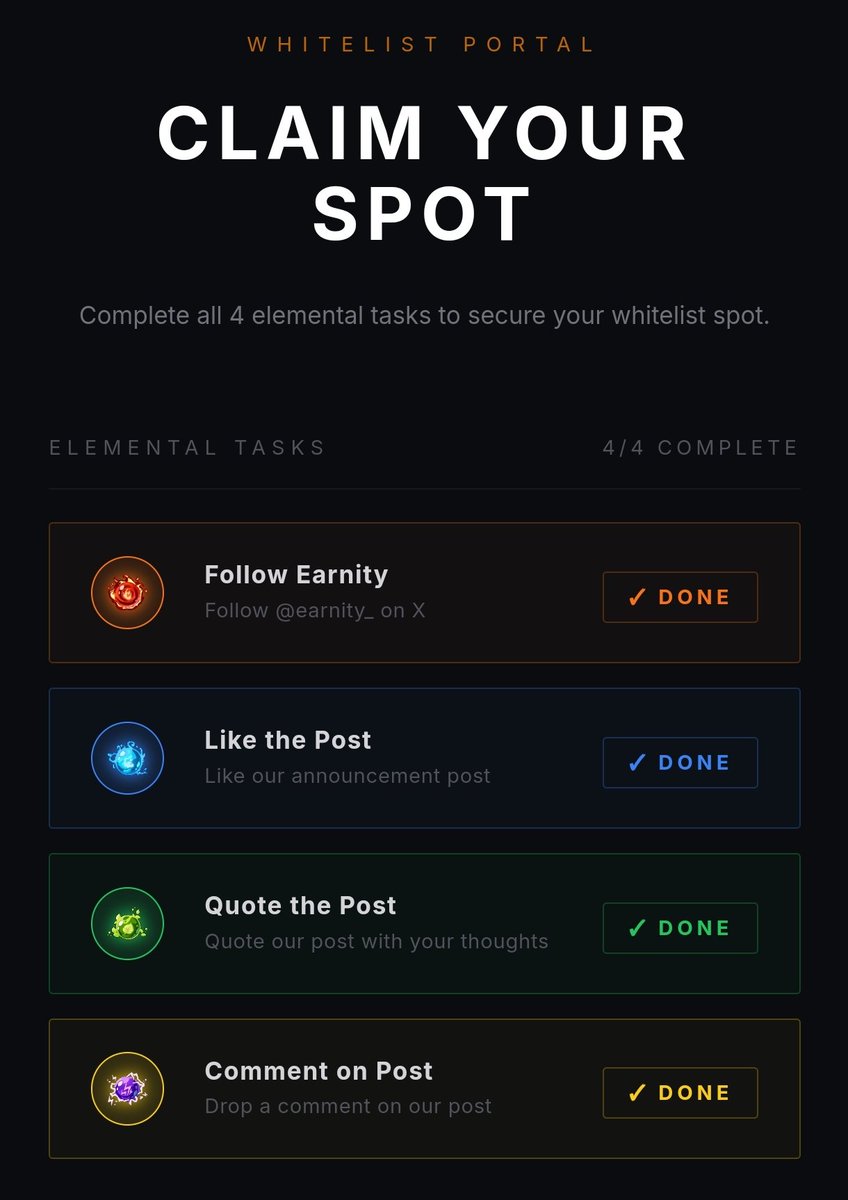 corryanasthasya's tweet photo. Claim your whitelist spot https://t.co/8g2mOQOval
Completed quest✅
Submit your evm wallet ✅
Done ✅

Visit https://t.co/wu8KC6ifdr 
Code Acces 
SHM4U2HW
Active

FE8WBCJM
Active

JTS86CF6
Active
@earnity_ https://t.co/JXNwmkzPM6