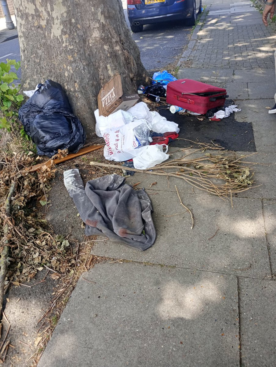 cleansouthall's tweet photo. @deirdrecostigan Residents who have to walk past obstacles daily, including bags that contain rotting food waste in the heat, don't believe your spin on Ealing Council's failure.  #Southall https://t.co/IzC9qh0wsa