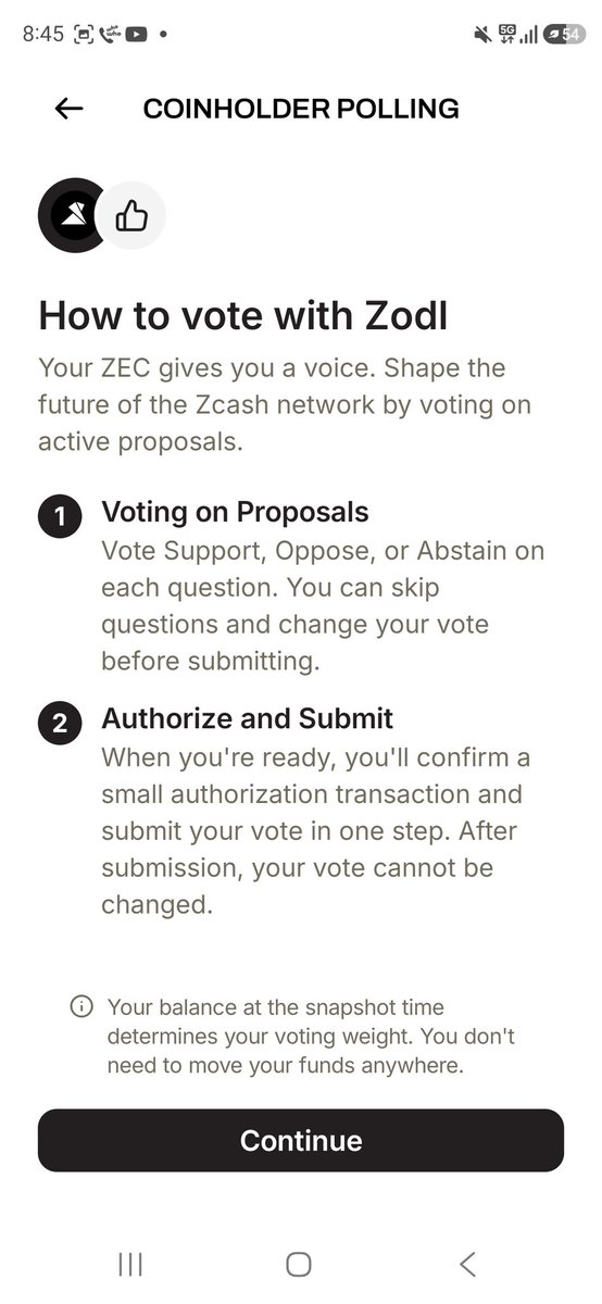 Insightnerd's tweet photo. @Zcash 거버넌스가 새로운 국면을 맞이합니다. @zodl_co 앱에 직접 내장된 최초의 실드형(Shielded, 익명) $ZEC 보유자 비공개 투표 기능이 가능하게 됩니다. 

​🛠 작동 방식
​Zodl 또는 Keystone 앱에서 설정(Settings)을 엽니다.
​"Beta: Coinholder Polling"(베타: 코인 보유자 투표)을 선택하여 진행 중인 투표를 확인합니다.
​투표하기 전에 제안서와 링크된 ZIP(Zcash 개선 제안)을 읽어봅니다.
​실드형(익명) 투표를 제출합니다.
​진행 중, 완료, 종료된 투표를 한 곳에서 추적합니다.
​🔒 모든 투표는 비공개로 진행되며, 투표 중에도 자금은 지갑에서 외부로 절대 빠져나가지 않습니다.

@zodl_co를 통해 $ZEC 보유자 비공개 보호 투표 기능을 통해 다가오는 NU7 투표에 참여하여 생태계에 참여해보세요.

Privacy is normal. 🛡