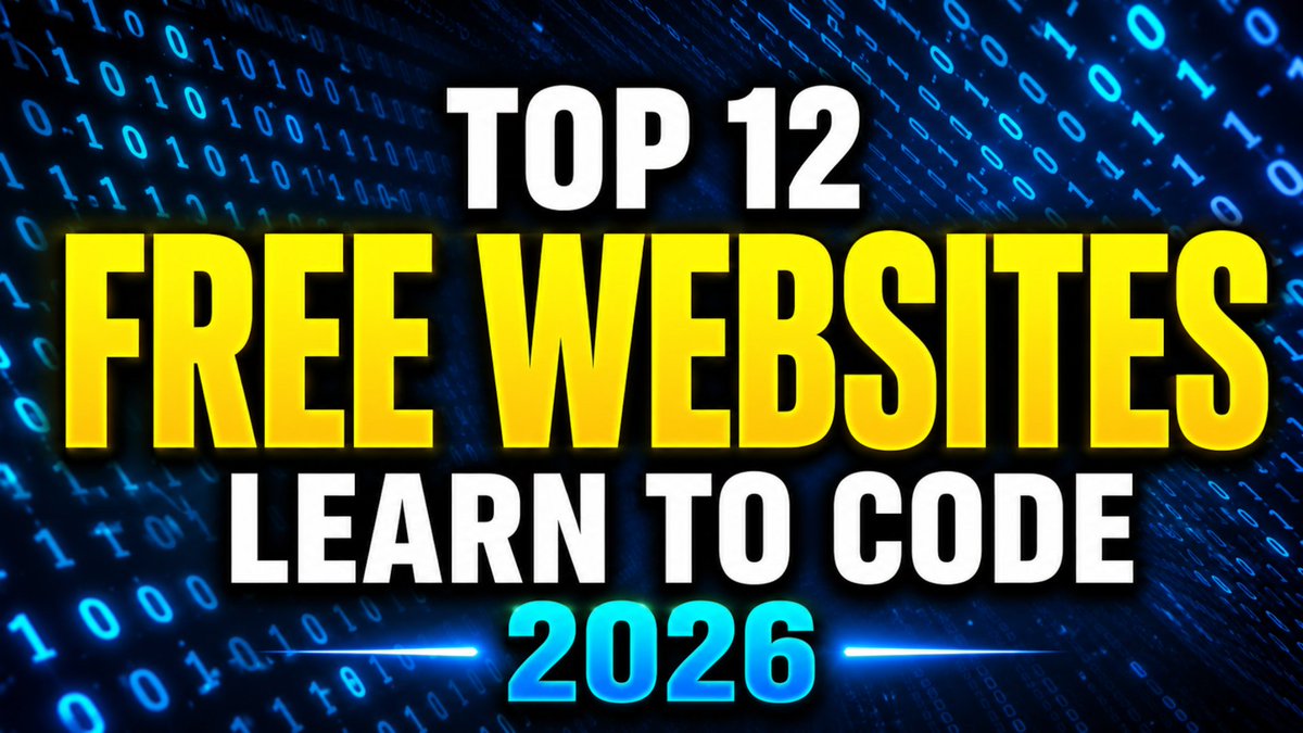 BrettInTech's tweet photo. Top 12 Best Websites to Learn Coding for FREE! 2026
Watch Here: https://t.co/W1sRxQVfm3 https://t.co/EICxGkeTmN