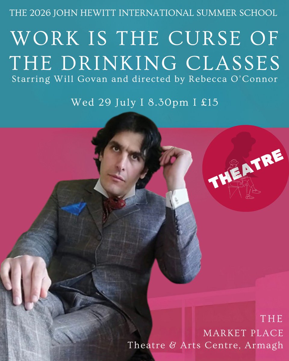 The_JHS's tweet photo. Theatre at #JHISS26

WORK IS THE CURSE OF THE DRINKING CLASSES by Neil Titley

Set in Paris in 1898, Will Govan plays an exiled Oscar Wilde looking back on his extraordinarily colourful life

‘Charming and witty.’ The Irish Times

Tickets &amp; info: https://t.co/qVbg6pjJV8 https://t.co/MJMq1p00hl