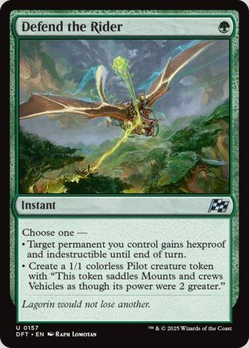 PCPalhares1's tweet photo. Com o aumento dos controles, Defend the rider entrou nas minhas 75 cartas e até o momento ajudou com sua versatilidade de dar hexproof e proteger de algumas cóleras.
#mtgstandard #monogreen #landfall #techs #pcpalhares https://t.co/MzMpCpxDHm