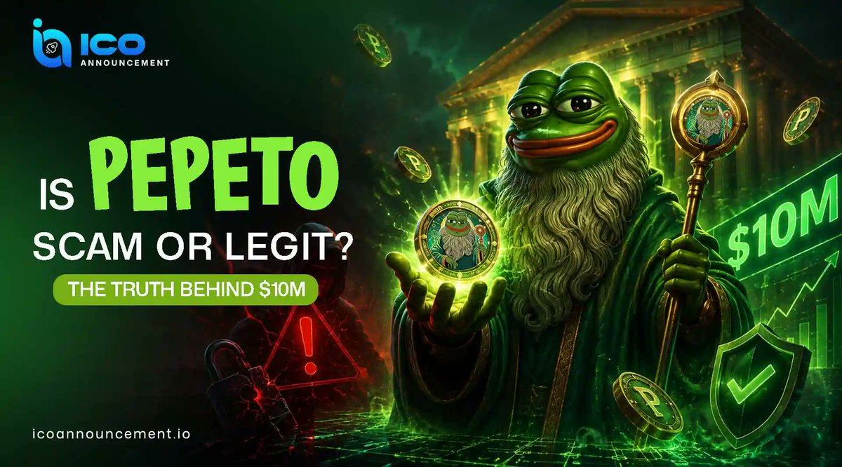 ICOAnnouncement's tweet photo. Pepeto Project — Is It Legit or Risky? 🤔

$PEPETO Project is gaining strong attention in the crypto market as discussions grow around its rapid rise and overall legitimacy. 

For More Update,  Explore - https://t.co/8ERadarB7W

#ICO #Pepeto #Crypto #project #LegitOrRisk #CryptoCommunity #Updates