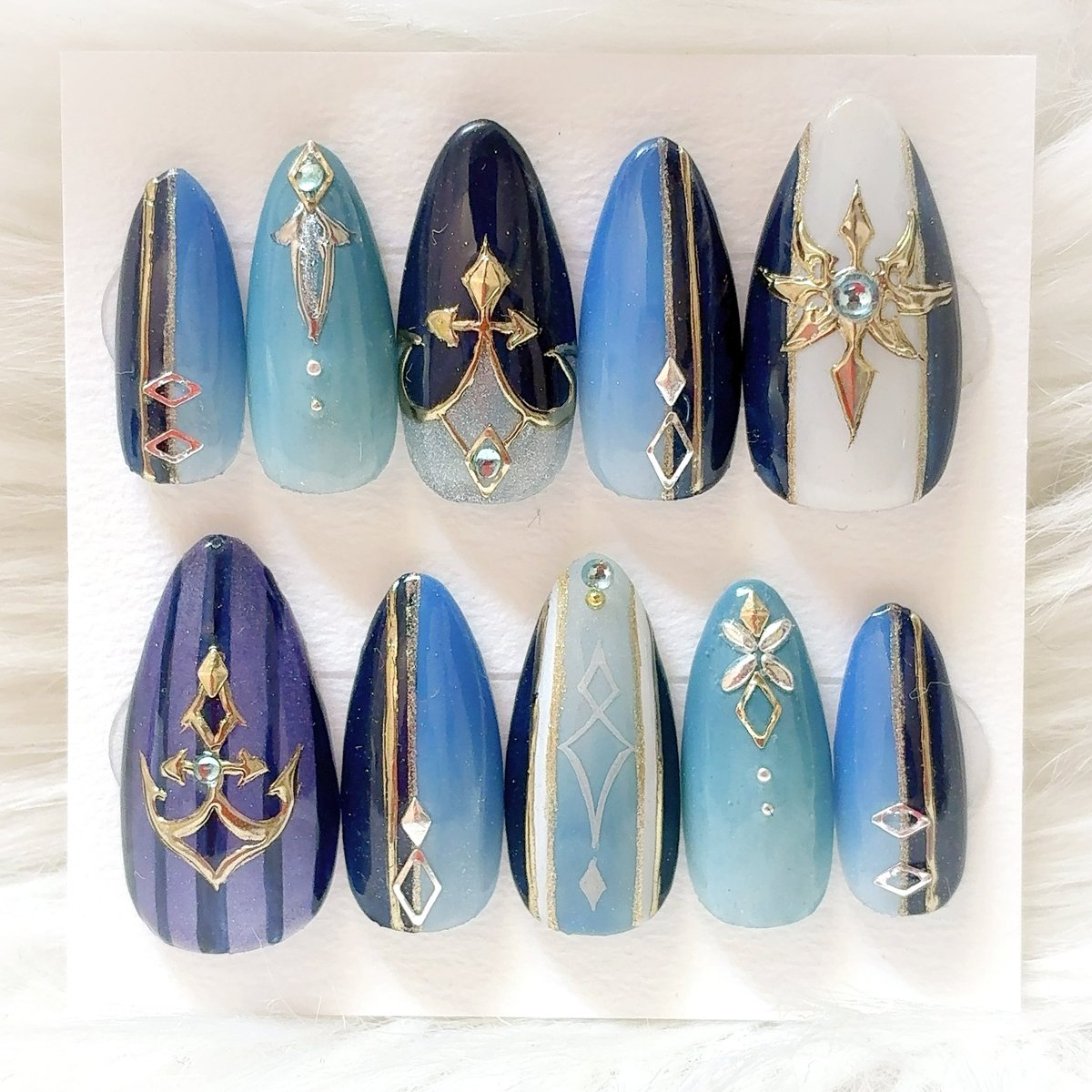 korisNail's tweet photo. 原神(Genshin)モチーフネイル💅

【ローエン(Lohen: 洛恩)】イメージ

#痛ネイル　#原神ネイル　#概念ネイル　#キャラクターネイル　#推しネイル https://t.co/pVpERuKQ0y