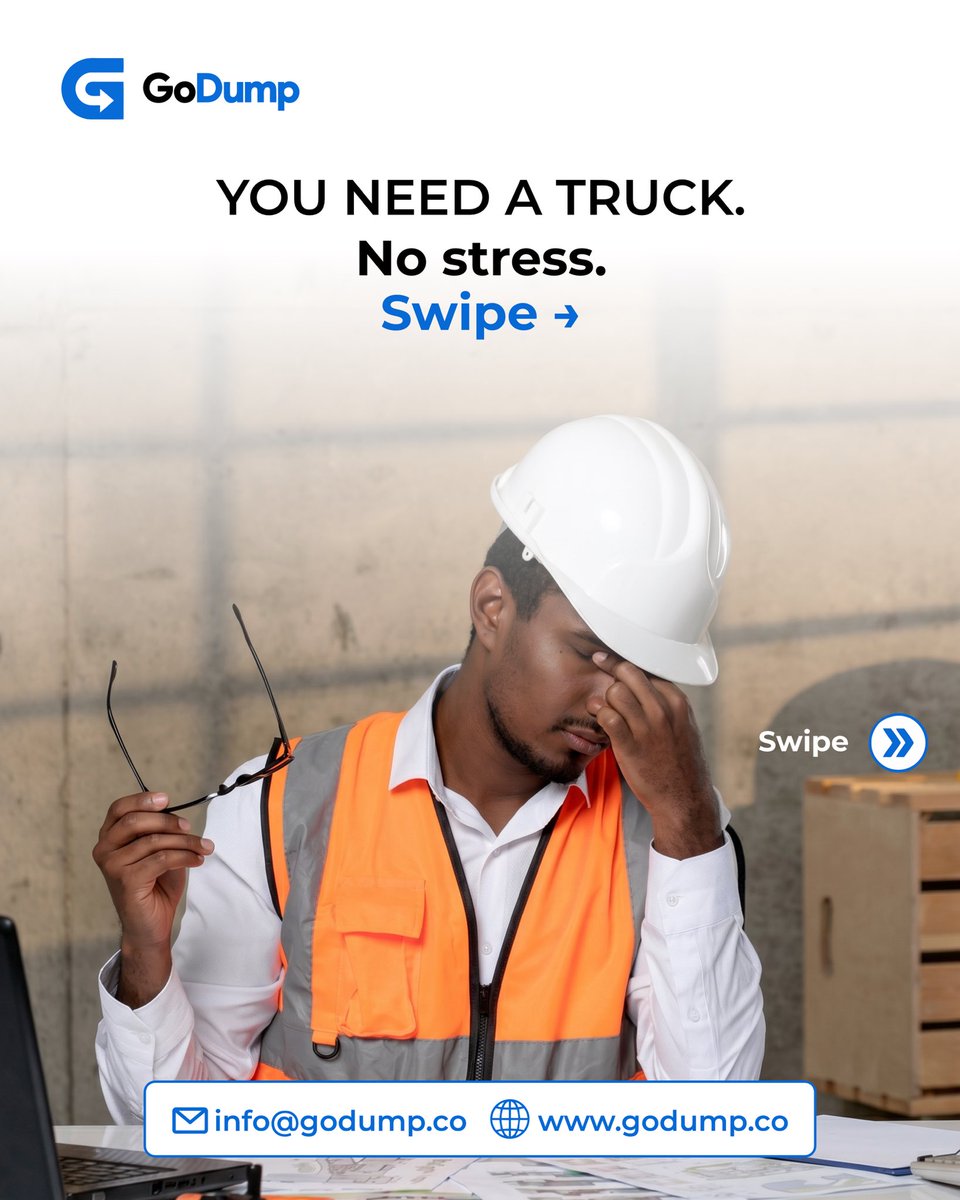godumpng's tweet photo. You don’t need 5 phone calls to move one load.
GoDump makes truck booking simple, fast, and transparent —from booking to delivery.

Contact us via +234 808 775 2920 today to book your next delivery.

Tap, Book, Track, Done.

#godump #construction #booking #tracking #trucks https://t.co/KSSvtOMVno