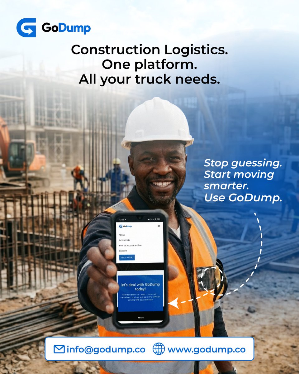 godumpng's tweet photo. You don’t need 5 phone calls to move one load.
GoDump makes truck booking simple, fast, and transparent —from booking to delivery.

Contact us via +234 808 775 2920 today to book your next delivery.

Tap, Book, Track, Done.

#godump #construction #booking #tracking #trucks https://t.co/w0PAX2uq76