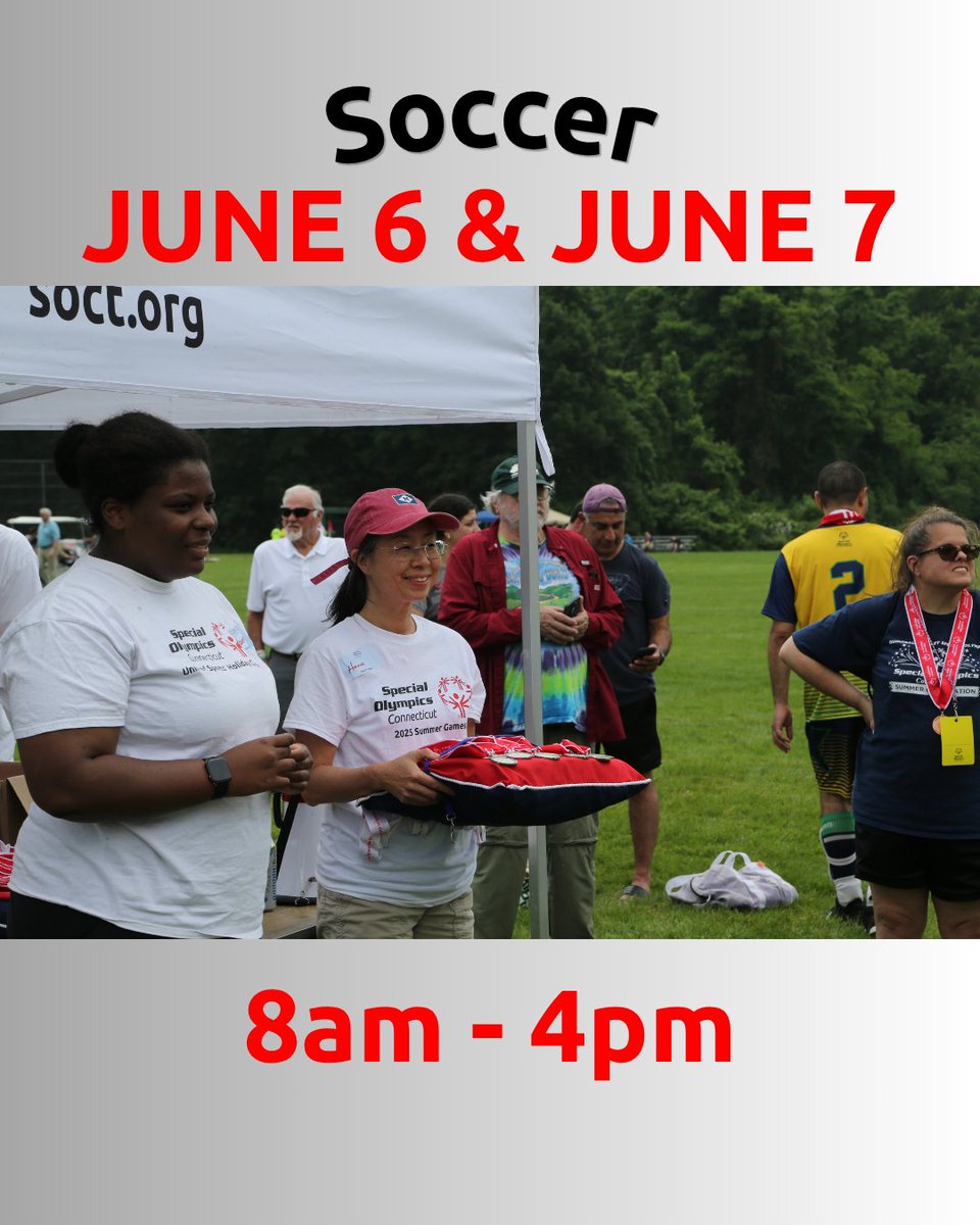 CTLETR's tweet photo. VOLUNTEERS STILL NEEDED for #SummerGames! See which days &amp; sports we need help. Half day &amp; full day shifts available.

📍@HamdenHall for all!

June 5: Developmental Swimming
June 6 &amp; 7: Soccer &amp; Tennis (esp Sun)

Sign up: https://t.co/A0vTOn4Nu8

#ChooseToInclude #Volunteer https://t.co/OxuOPSB3nz