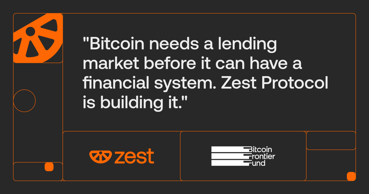 ZestProtocol's tweet photo. Zest Protocol is the lending market Bitcoin needs to become productive. https://t.co/wlilCt5QFm