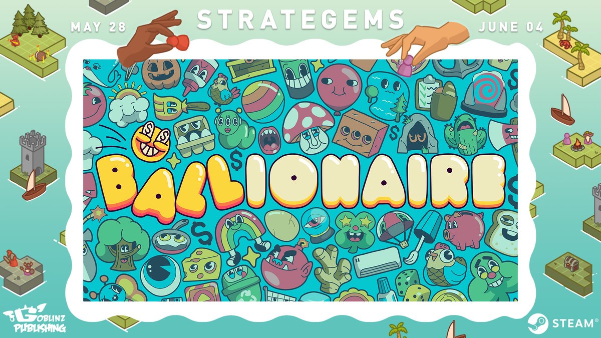 RawFury's tweet photo. Both Ballionaire and Zet Zillions are included in the Strategems event on Steam. This event focuses on highly replayable strategy games and these both fit that category 100%!

They are both also under $5 until 10 June! https://t.co/2MCFmymAYy https://t.co/tJOsnsFFZg