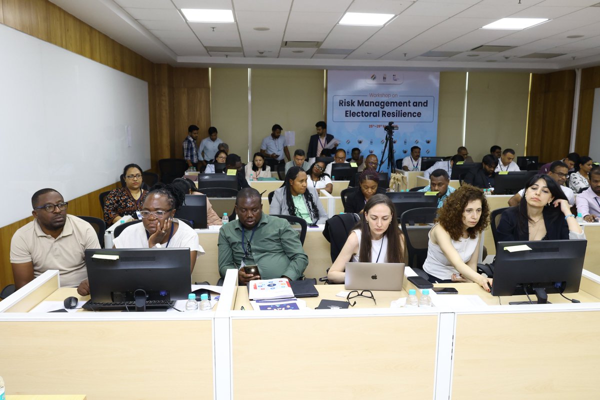 Int_IDEA's tweet photo. 📣Day 3 of the Electoral Risk Management & Resilience Training in New Delhi.

Participants are diving into key ERMTool features:

💻 Log-in & customization
📚 Digital library
📋 Risk & action registers
📊 Analytical tools for assessment & monitoring

By equipping Electoral Management Bodies with practical tools and methodologies for evidence-based risk management, the training supports stronger preparedness, resilience, and electoral integrity.

#ProtectingElections #ElectoralIntegrity #ERMTool #IIIDEM #InternationalIDEA #IndiaChairship #IDEAIndia2026