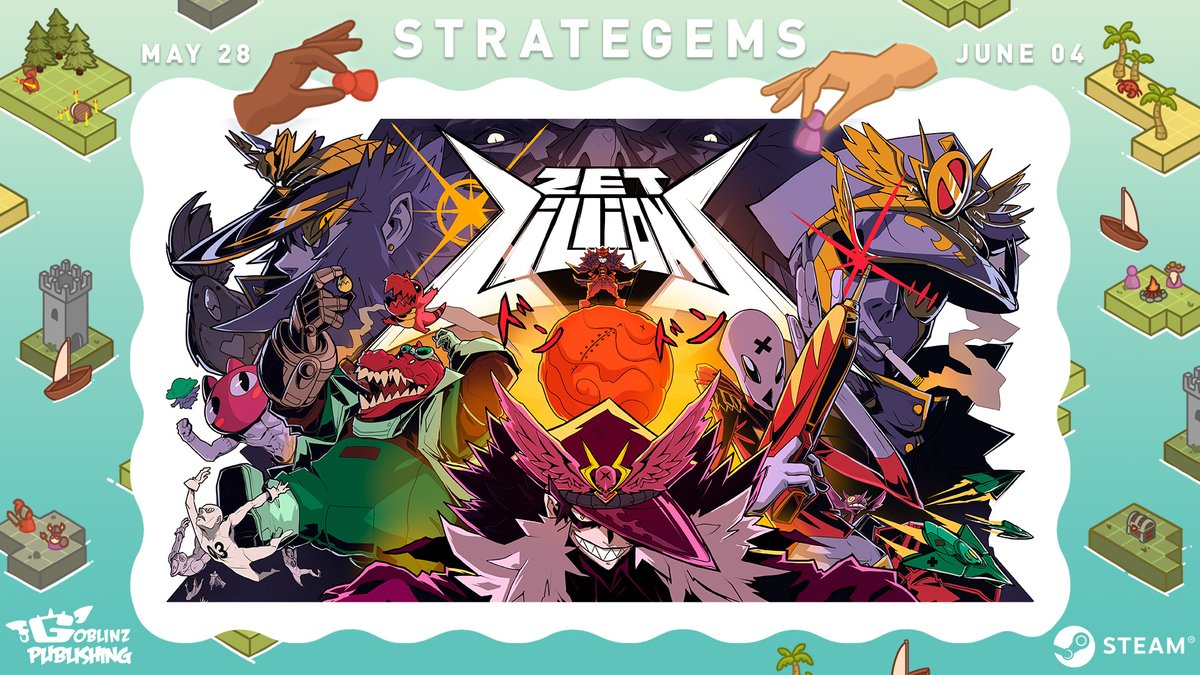 RawFury's tweet photo. Both Ballionaire and Zet Zillions are included in the Strategems event on Steam. This event focuses on highly replayable strategy games and these both fit that category 100%!

They are both also under $5 until 10 June! https://t.co/2MCFmymAYy https://t.co/tJOsnsFFZg