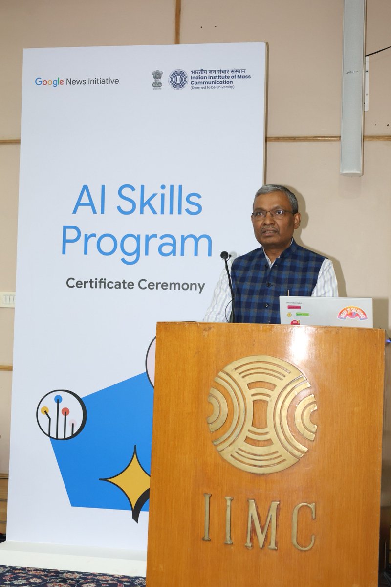 airnewsalerts's tweet photo. Indian Institute of Mass Communication, #IIMC, has launched its Artificial Intelligence in Media & Entertainment, AIME Academy in New Delhi.

Speaking on the occasion, Secretary, @MIB_India, Chanchal Kumar said that the Academy will function on five key pillars which include Capacity Building, Research, Innovation and Incubation, Responsible AI and Policy Development, and Industry-Academia Collaboration.

@IIMC_India