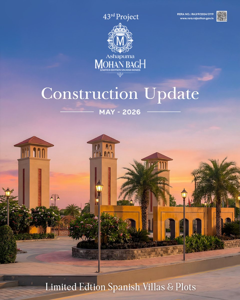 ashapurnabl's tweet photo. Ashapurna Mohanbagh continues to grow into a thoughtfully developed township where families are already residing and feeling at home. 🏡

RERA No.: RAJ/P/2023/2813
Call Us: 9783747747
Address: Near ITC Hotel, Uchiyarda, Jodhpur
 #propertyinjodhpur #clubhouse #constructionupdate https://t.co/ixpTmaoy7h