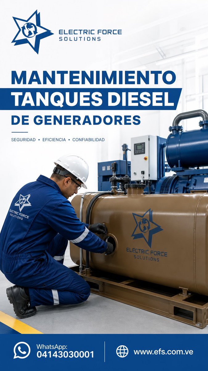 electricforceve's tweet photo. ⚠️ El diésel de tu planta se degrada y genera sedimentos que dañan el motor. ❌ ¡Evita fallas críticas! 💸
La norma exige limpiar el tanque cada 2-5 años. 📜 En Electric Force Solutions lo hacemos con total seguridad y certificación. ⚡🛠️
📲 Contáctanos
🌐 https://t.co/wtLM6wlDdz https://t.co/RjSmZnar5R