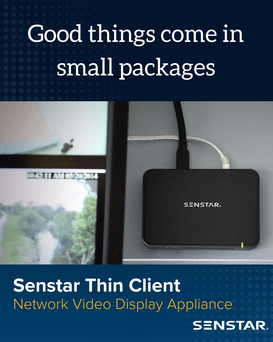SenstarCorp's tweet photo. The Senstar Thin Client is a compact, easy-to-use appliance designed specifically for displaying network video. This streamlined device provides users with reliable access to live and recorded #video feeds without the complexity and cost of full workstation deployments.
🧵 https://t.co/xxwBzDPS7k