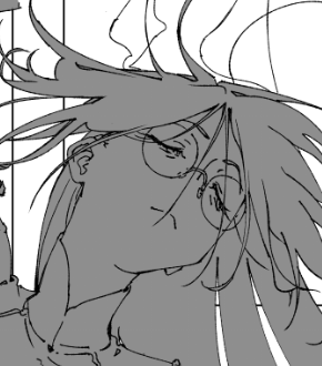 サムみたいな放射状の髪の毛は描いてて楽しい 